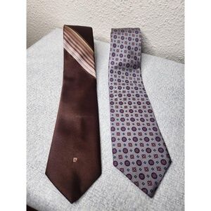 Pierre Cardin & Della Croce Mens Ties Silk Polyester Striped & Geometric Vintage